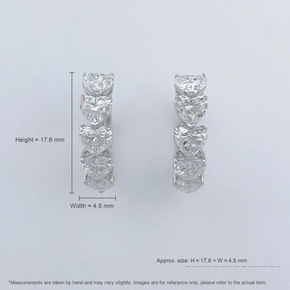 3.27 ctw Heart-Cut Lab-Grown Diamond Ear Cuff in 18K White Gold