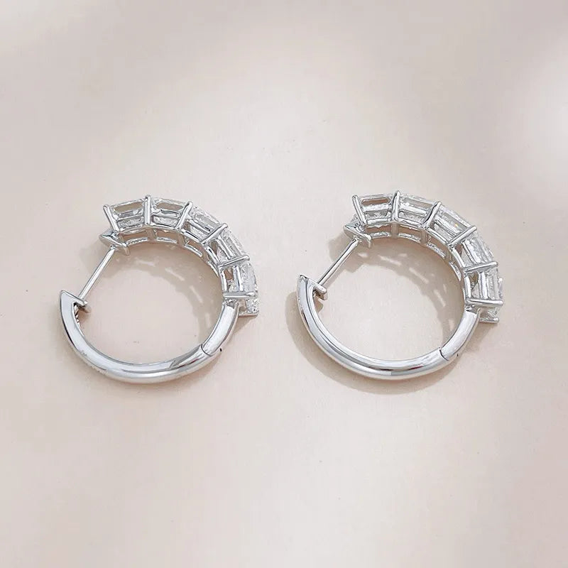 3.11 ctw Minimalist Princess-Cut Lab-Grown Diamond Ear Cuff in 18K White Gold