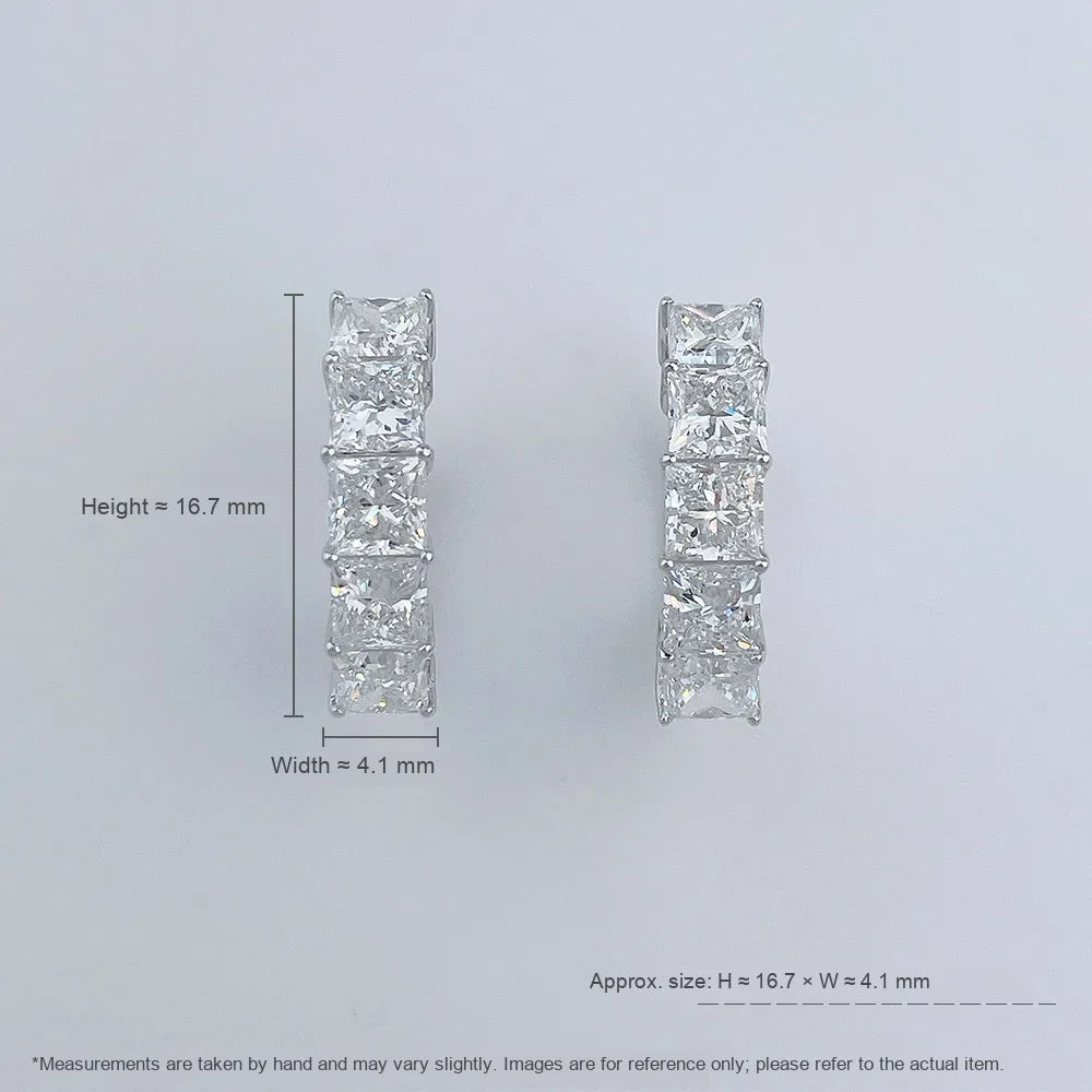 3.11 ctw Minimalist Princess-Cut Lab-Grown Diamond Ear Cuff in 18K White Gold