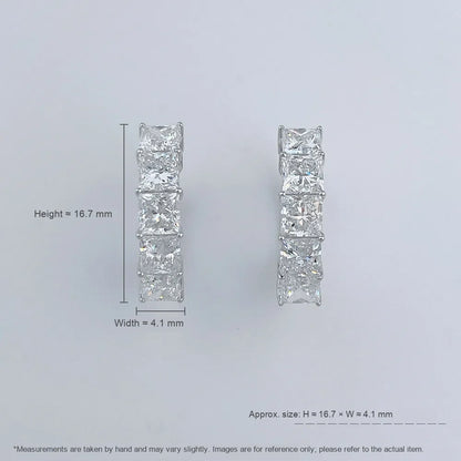 3.11 ctw Minimalist Princess-Cut Lab-Grown Diamond Ear Cuff in 18K White Gold