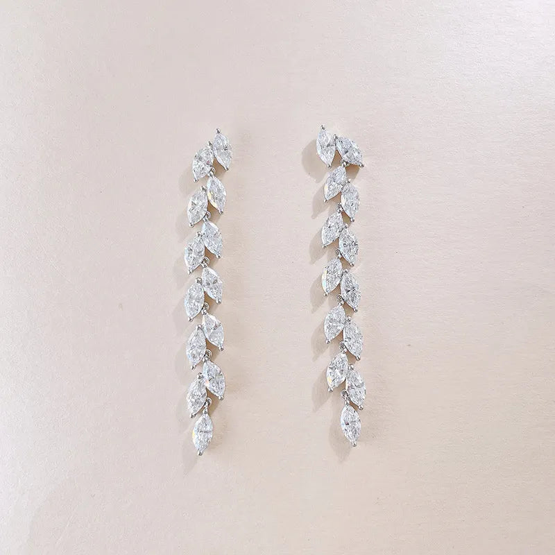 4.02 ctw Vintage Marquise-Cut Lab-Grown Diamond Earrings in 18K White Gold