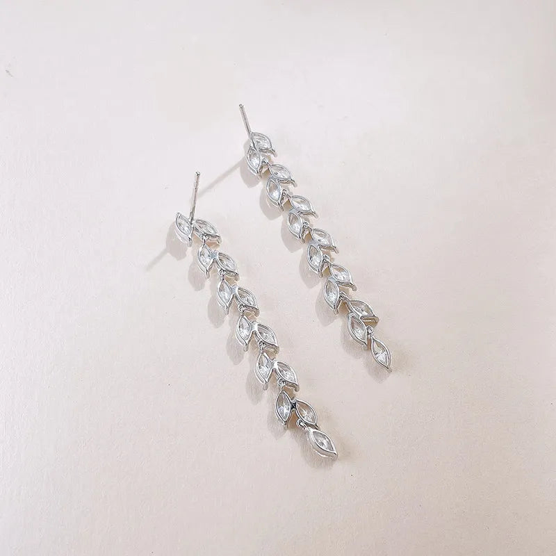 4.02 ctw Vintage Marquise-Cut Lab-Grown Diamond Earrings in 18K White Gold