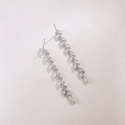 4.02 ctw Vintage Marquise-Cut Lab-Grown Diamond Earrings in 18K White Gold