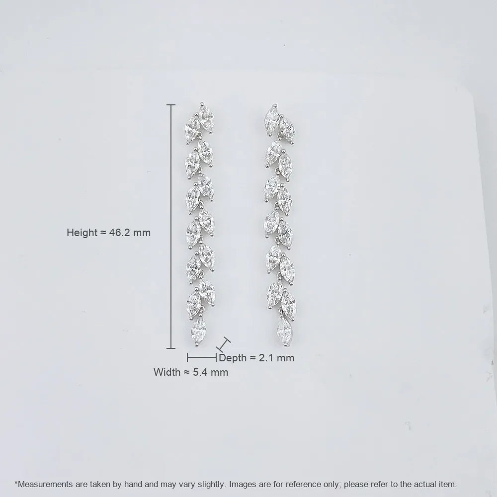 4.02 ctw Vintage Marquise-Cut Lab-Grown Diamond Earrings in 18K White Gold