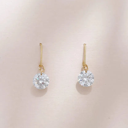 2.17 ctw Minimalist Round-Cut Lab-Grown Diamond Earrings in 18K Yellow Gold