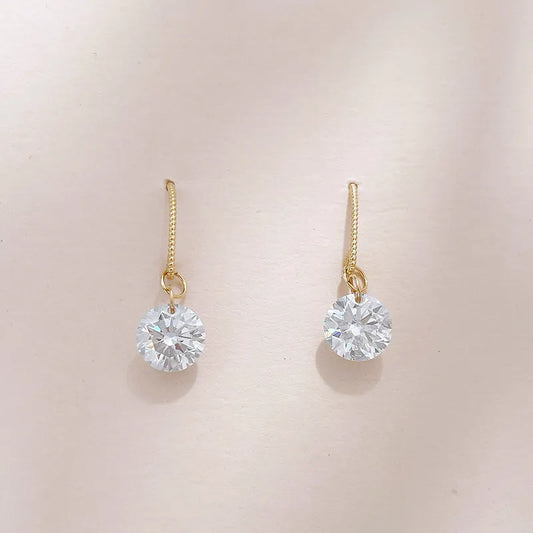 2.17 ctw Minimalist Round-Cut Lab-Grown Diamond Earrings in 18K Yellow Gold