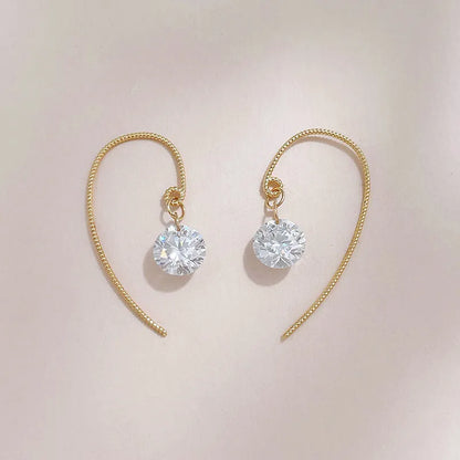 2.17 ctw Minimalist Round-Cut Lab-Grown Diamond Earrings in 18K Yellow Gold