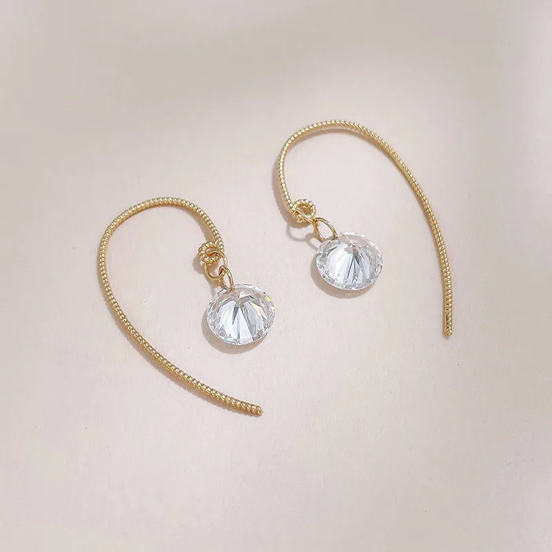 2.17 ctw Minimalist Round-Cut Lab-Grown Diamond Earrings in 18K Yellow Gold