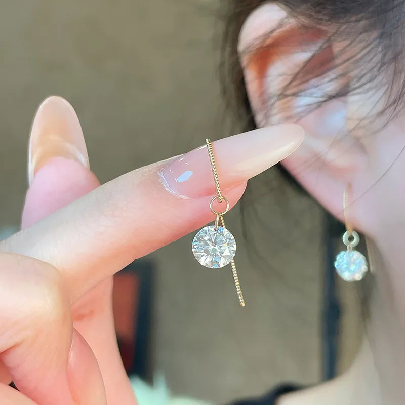 2.17 ctw Minimalist Round-Cut Lab-Grown Diamond Earrings in 18K Yellow Gold