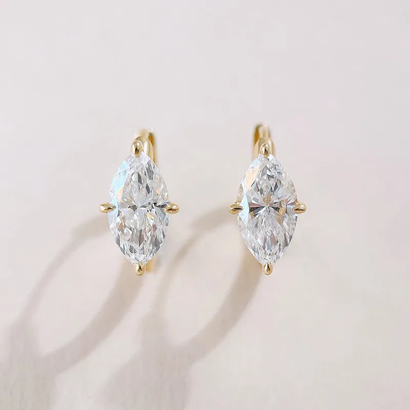 2.06 ctw Minimalist Marquise-Cut Lab-Grown Diamond Ear Cuff in 18K Yellow Gold