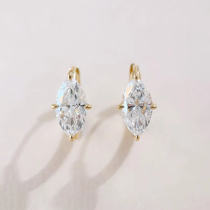 2.06 ctw Minimalist Marquise-Cut Lab-Grown Diamond Ear Cuff in 18K Yellow Gold