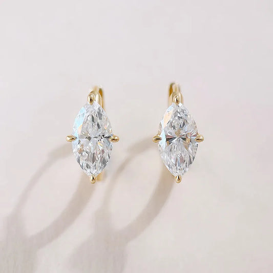2.06 ctw Minimalist Marquise-Cut Lab-Grown Diamond Ear Cuff in 18K Yellow Gold