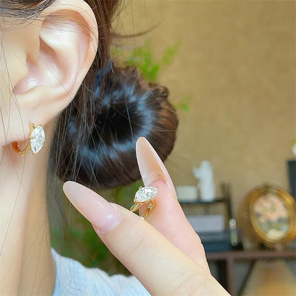 2.06 ctw Minimalist Marquise-Cut Lab-Grown Diamond Ear Cuff in 18K Yellow Gold