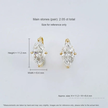 2.06 ctw Minimalist Marquise-Cut Lab-Grown Diamond Ear Cuff in 18K Yellow Gold