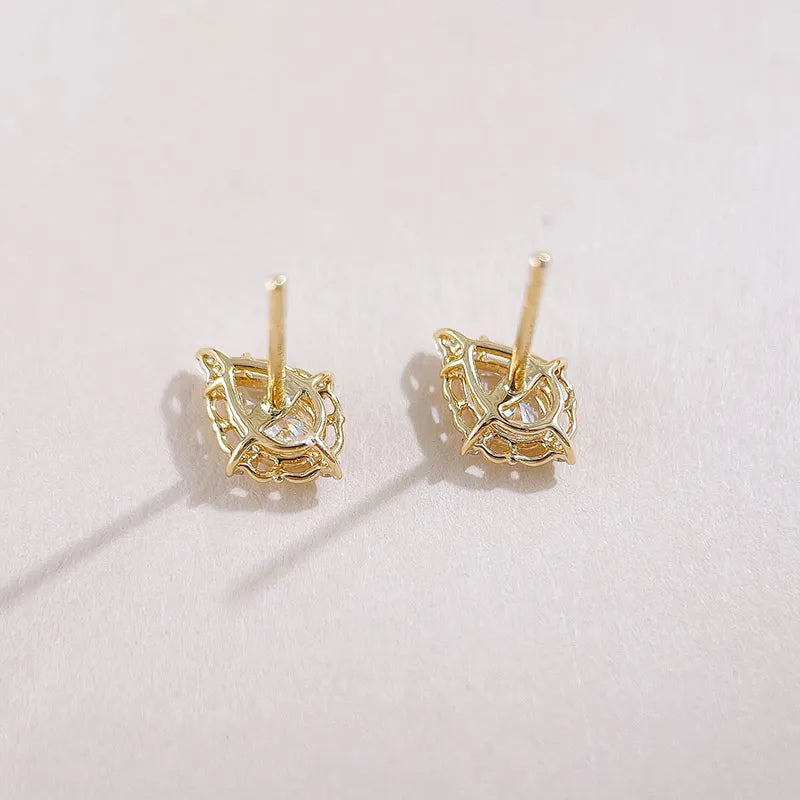 0.37 ctw Vintage Pear-Cut Lab-Grown Diamond Drop Earrings in 18K Yellow Gold