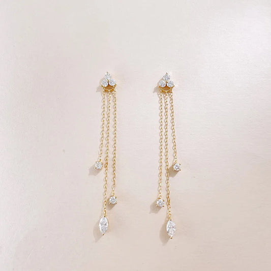 0.29 ctw Celestial Pear-Cut Lab-Grown Diamond Earrings in 18K Yellow Gold