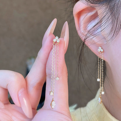 0.29 ctw Celestial Pear-Cut Lab-Grown Diamond Earrings in 18K Yellow Gold