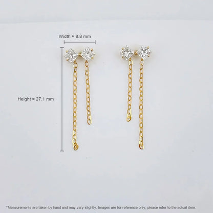 0.71 ctw Bow Princess-Cut Lab-Grown Diamond Earrings in 18K Yellow Gold