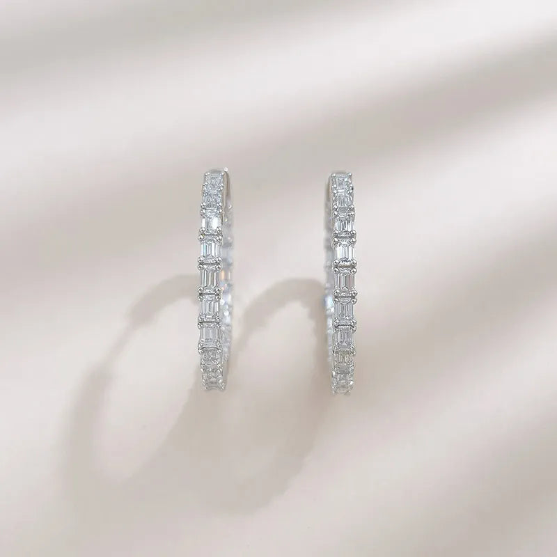 3.15 ctw Statement Emerald-Cut Lab-Grown Diamond Ear Cuff in 18K White Gold