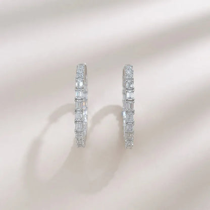 3.15 ctw Statement Emerald-Cut Lab-Grown Diamond Ear Cuff in 18K White Gold