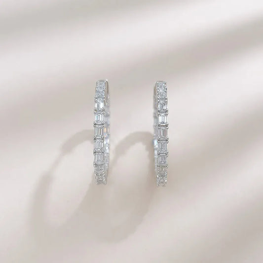 3.15 ctw Statement Emerald-Cut Lab-Grown Diamond Ear Cuff in 18K White Gold