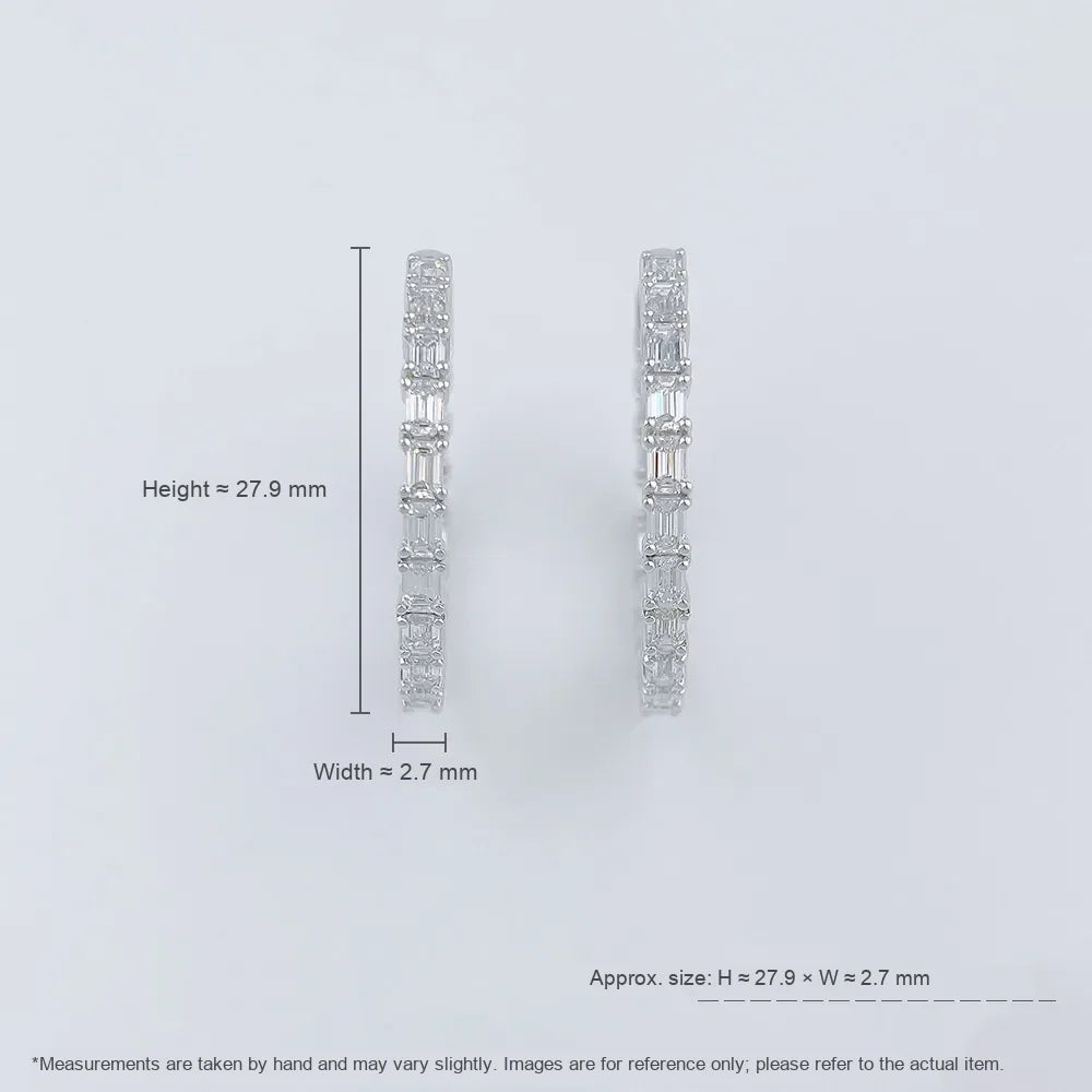 3.15 ctw Statement Emerald-Cut Lab-Grown Diamond Ear Cuff in 18K White Gold
