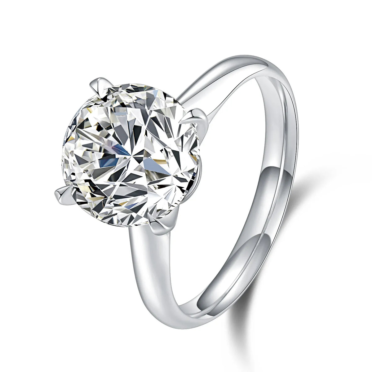 3.04 ct Minimalist Four-Prong Round-Cut Lab-Grown Diamond Ring in 18K White Gold – APYFR0001-W