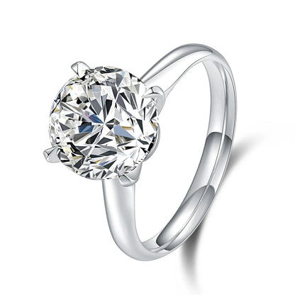 3.04 ct Minimalist Four-Prong Round-Cut Lab-Grown Diamond Ring in 18K White Gold – APYFR0001-W