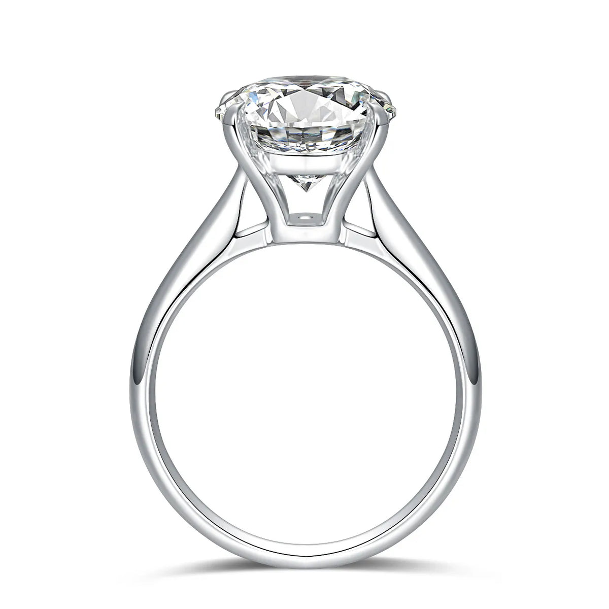 3.04 ct Minimalist Four-Prong Round-Cut Lab-Grown Diamond Ring in 18K White Gold – APYFR0001-W