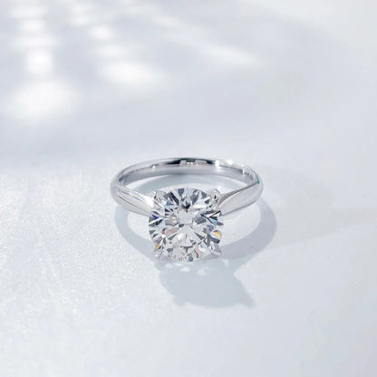 3.04 ct Minimalist Four-Prong Round-Cut Lab-Grown Diamond Ring in 18K White Gold – APYFR0001-W