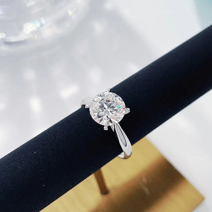 3.04 ct Minimalist Four-Prong Round-Cut Lab-Grown Diamond Ring in 18K White Gold – APYFR0001-W