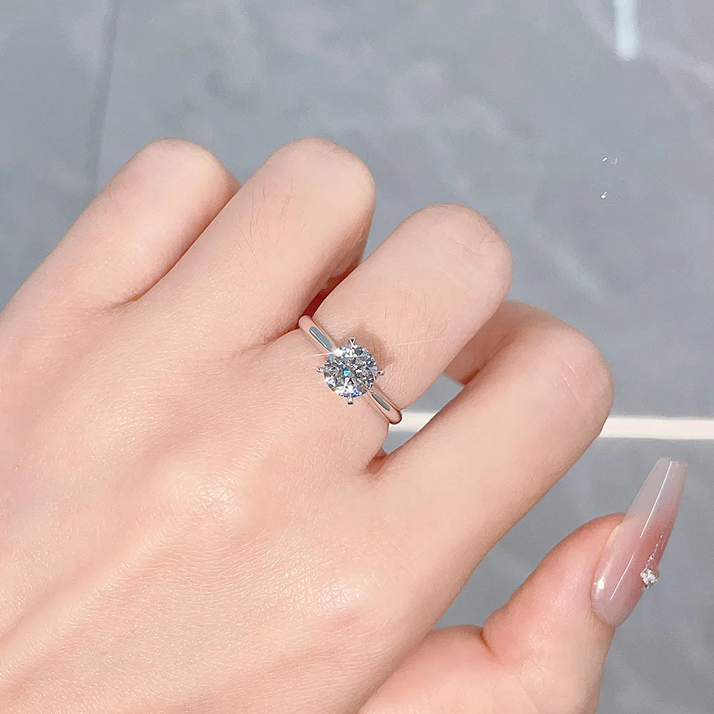 3.04 ct Minimalist Four-Prong Round-Cut Lab-Grown Diamond Ring in 18K White Gold – APYFR0001-W