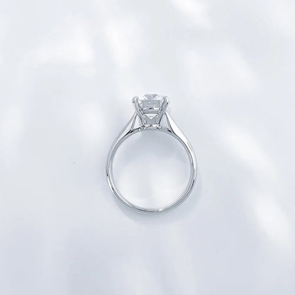 3.04 ct Minimalist Four-Prong Round-Cut Lab-Grown Diamond Ring in 18K White Gold – APYFR0001-W