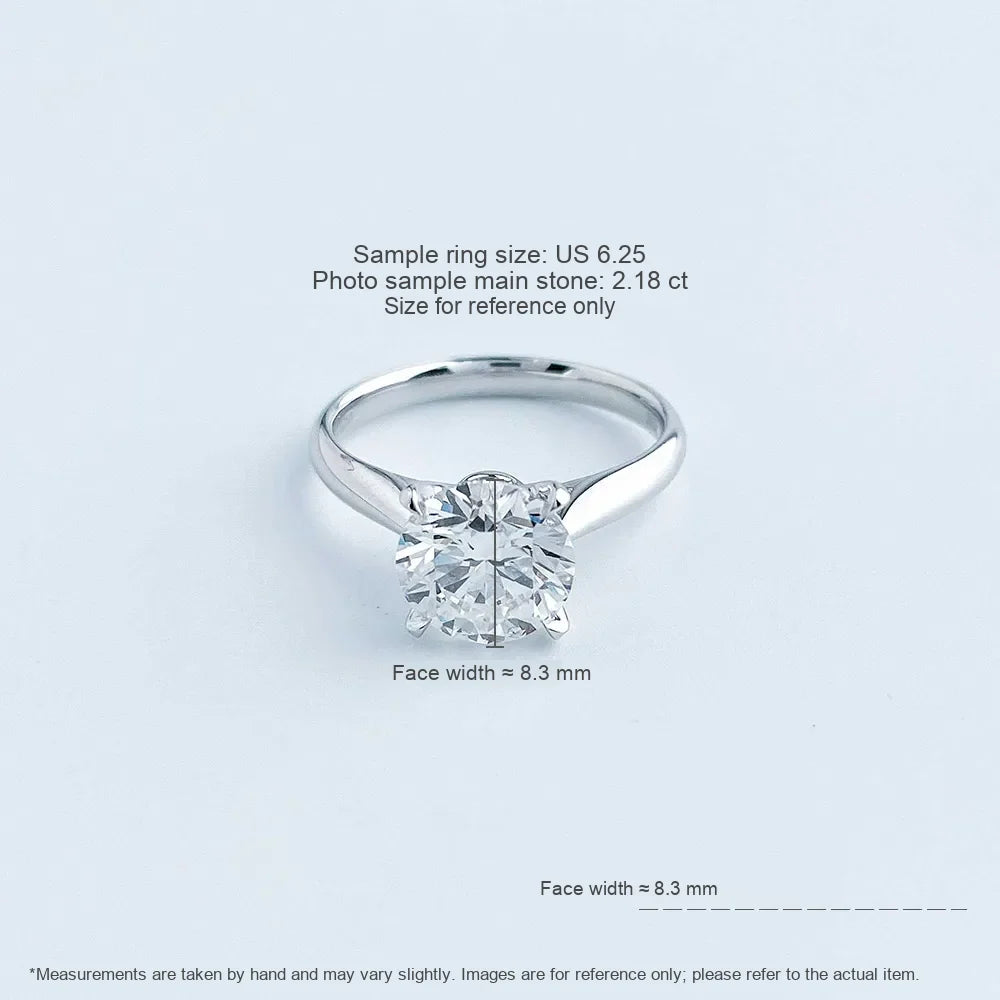 3.04 ct Minimalist Four-Prong Round-Cut Lab-Grown Diamond Ring in 18K White Gold – APYFR0001-W