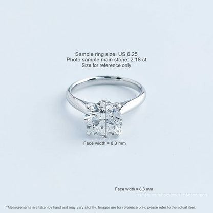 3.04 ct Minimalist Four-Prong Round-Cut Lab-Grown Diamond Ring in 18K White Gold – APYFR0001-W
