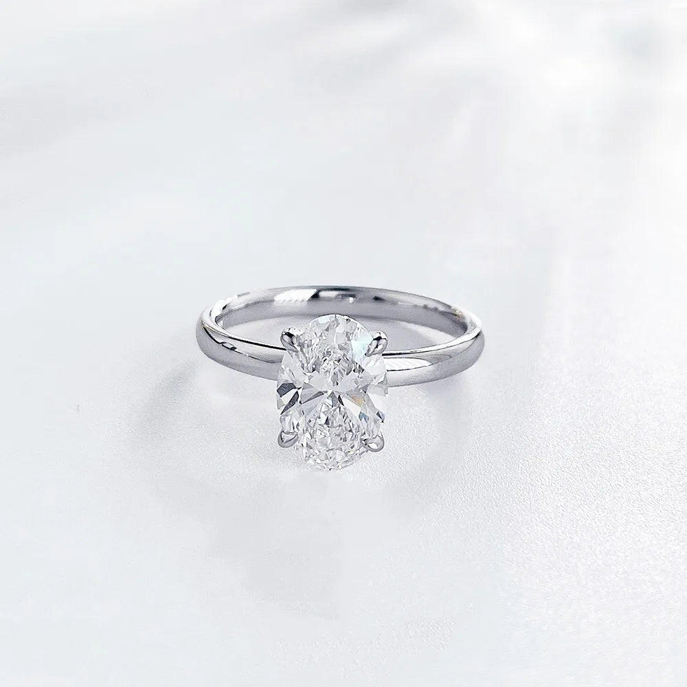 2.08 ct Minimalist Oval-Cut Lab-Grown Diamond Ring in PT950 Platinum – APYFR0002-PT