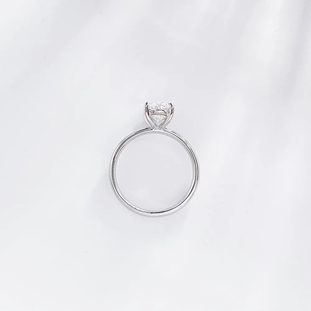 2.08 ct Minimalist Oval-Cut Lab-Grown Diamond Ring in PT950 Platinum – APYFR0002-PT