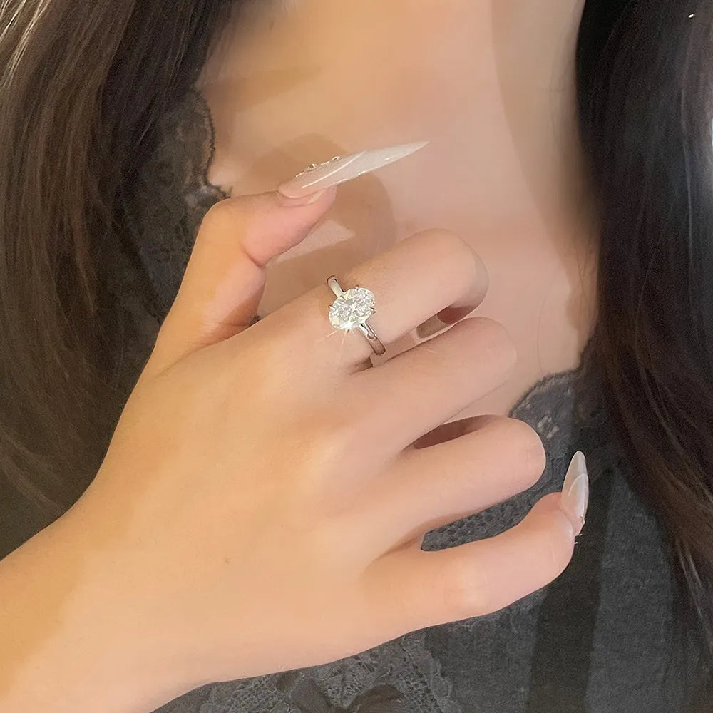 2.08 ct Minimalist Oval-Cut Lab-Grown Diamond Ring in PT950 Platinum – APYFR0002-PT