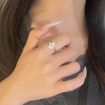2.08 ct Minimalist Oval-Cut Lab-Grown Diamond Ring in PT950 Platinum – APYFR0002-PT