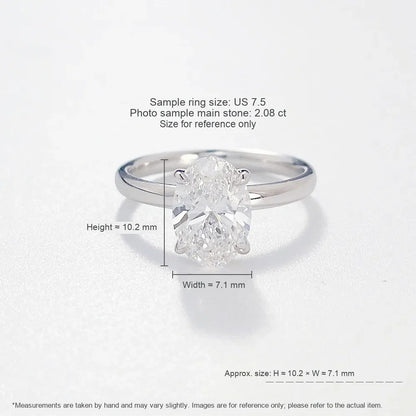2.08 ct Minimalist Oval-Cut Lab-Grown Diamond Ring in PT950 Platinum – APYFR0002-PT