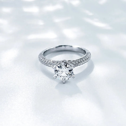 2.19 ct Celestial Six-Prong Round-Cut Lab-Grown Diamond Ring in 18K White Gold – APYFR0005-W