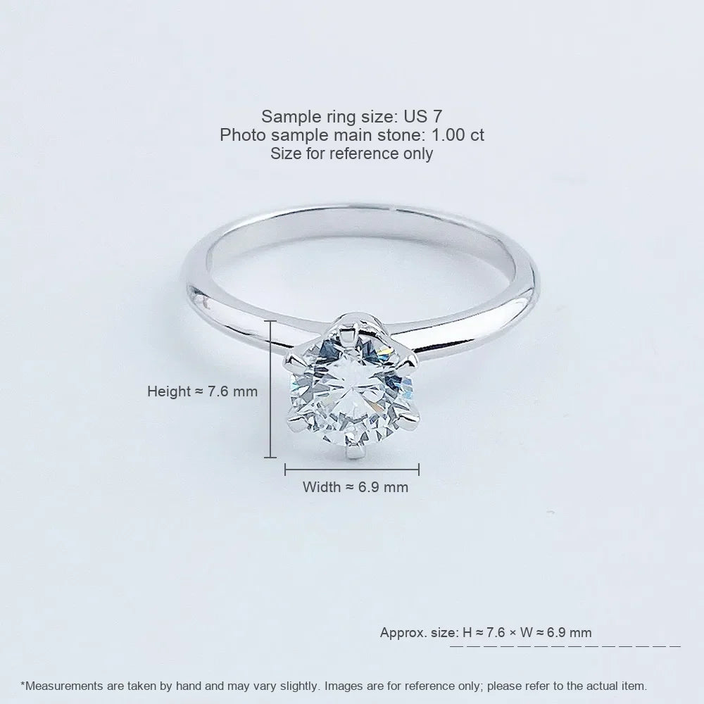 1.02 ct Celestial Six-Prong Round-Cut Lab-Grown Diamond Ring in PT950 Platinum – APYFR0006-PT