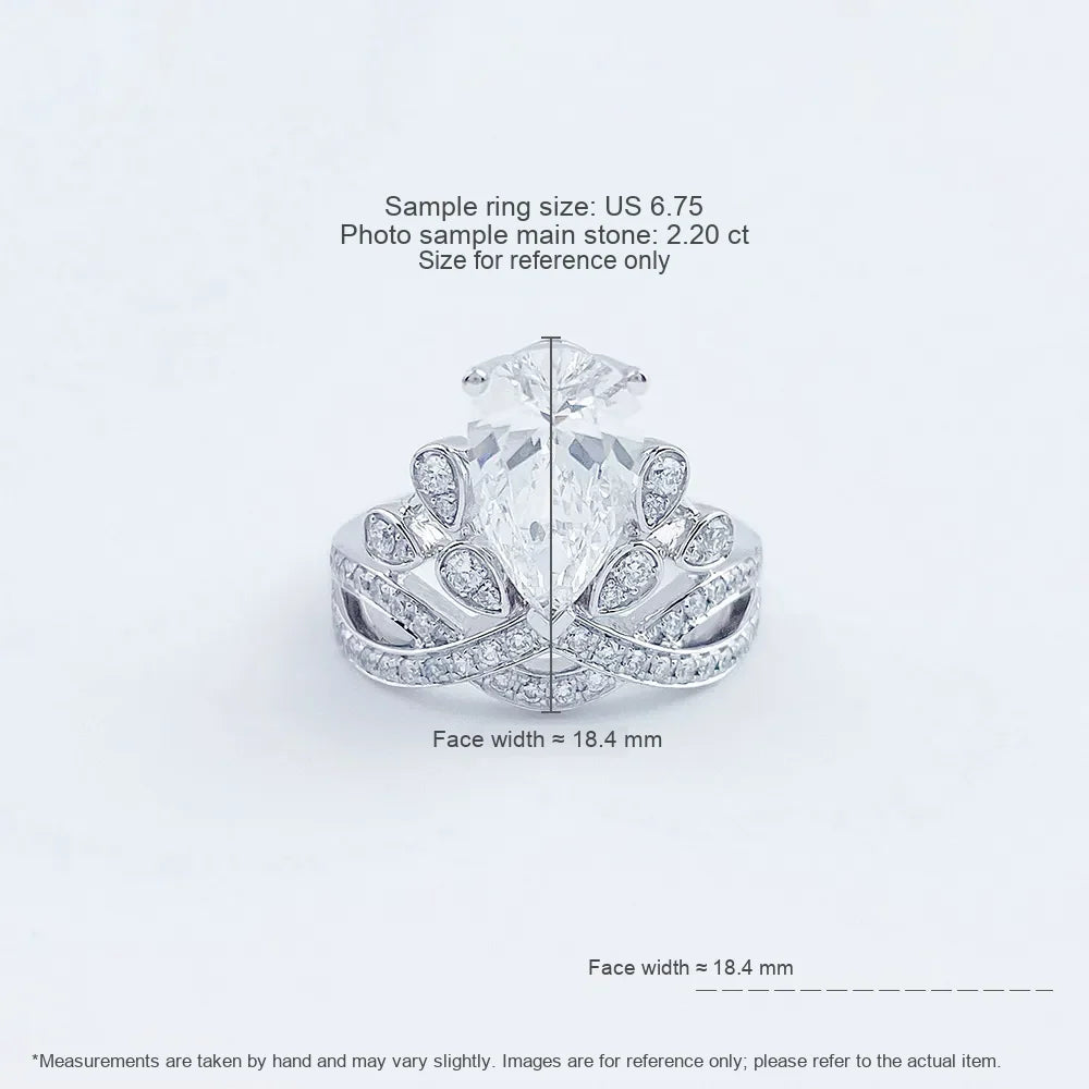2.12 ct Crown Three-Prong Oval-Cut Lab-Grown Diamond Ring in PT950 Platinum