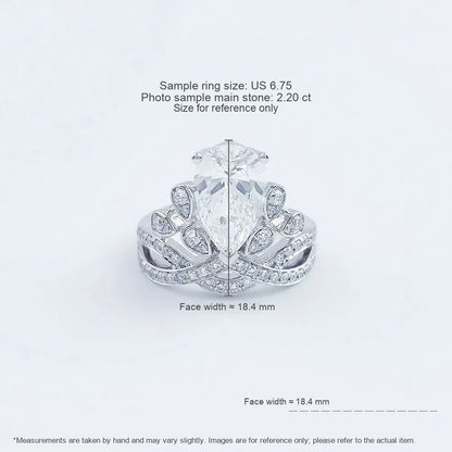 2.12 ct Crown Three-Prong Oval-Cut Lab-Grown Diamond Ring in PT950 Platinum