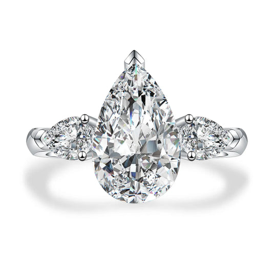 2.05 ct Pear-Cut Lab-Grown Diamond Three-Stone Ring in PT950 Platinum