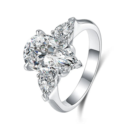 2.05 ct Pear-Cut Lab-Grown Diamond Three-Stone Ring in PT950 Platinum