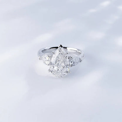 2.05 ct Pear-Cut Lab-Grown Diamond Three-Stone Ring in PT950 Platinum