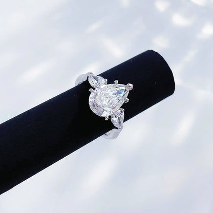 2.05 ct Pear-Cut Lab-Grown Diamond Three-Stone Ring in PT950 Platinum