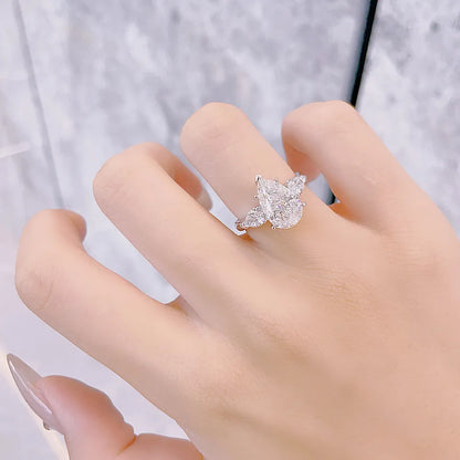 2.05 ct Pear-Cut Lab-Grown Diamond Three-Stone Ring in PT950 Platinum