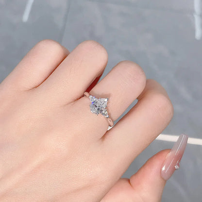 1.1 ct Classic Pear-Cut Lab-Grown Diamond Three-Stone Ring in 18K White Gold